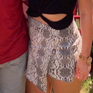 Snake skin envelope shorts